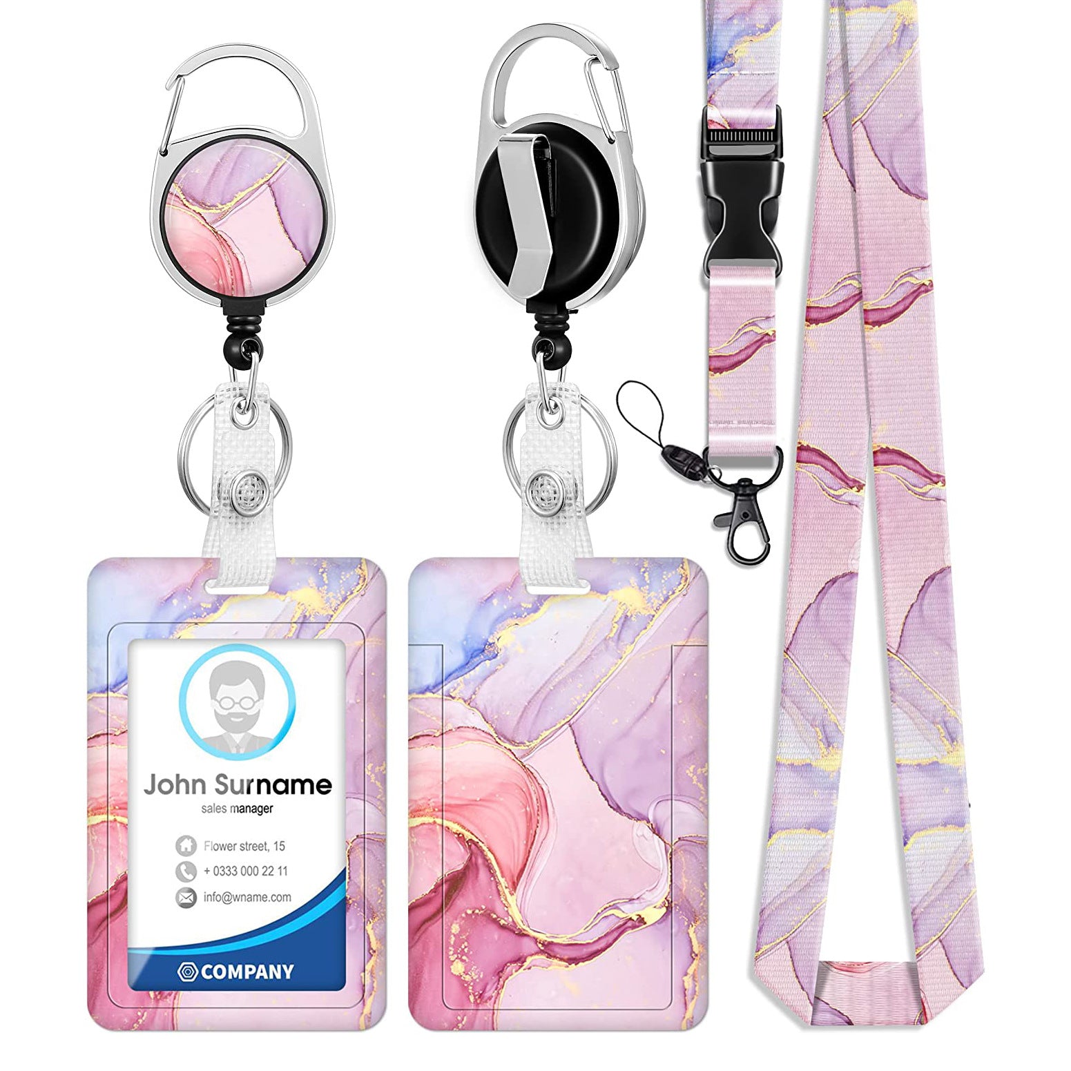 Wholesale Marble Rainbow Polyester Keychain
